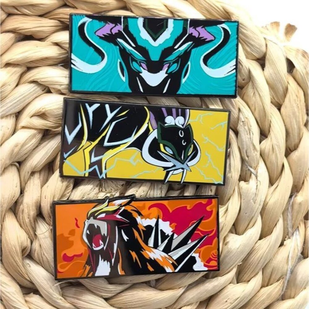 Pokémon Dog Trio Legendary Enamel Pin Set – Entei, Raikou, Suicune Collector Art - Picture 2 of 10